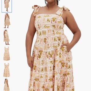 City Chic Leila Print Tie Strap Dress (Plus)